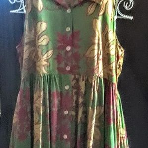 Casual Cotton Sleeveless Shirt Dress  M